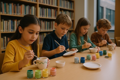 Creative Pottery at the Library Arts Place Canmore kids pottery